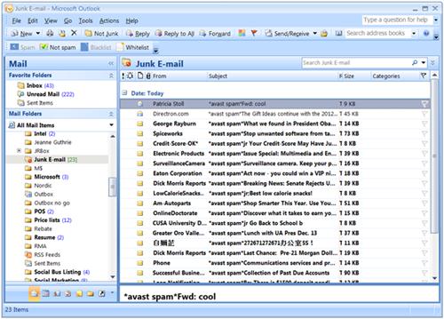 avast! AntiSpam Filter for Outlook
